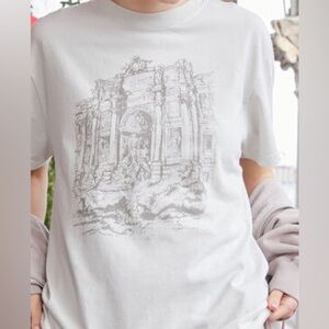 John Galt Aleena Trevi Fountain T-shirt Cream colored one size fits all